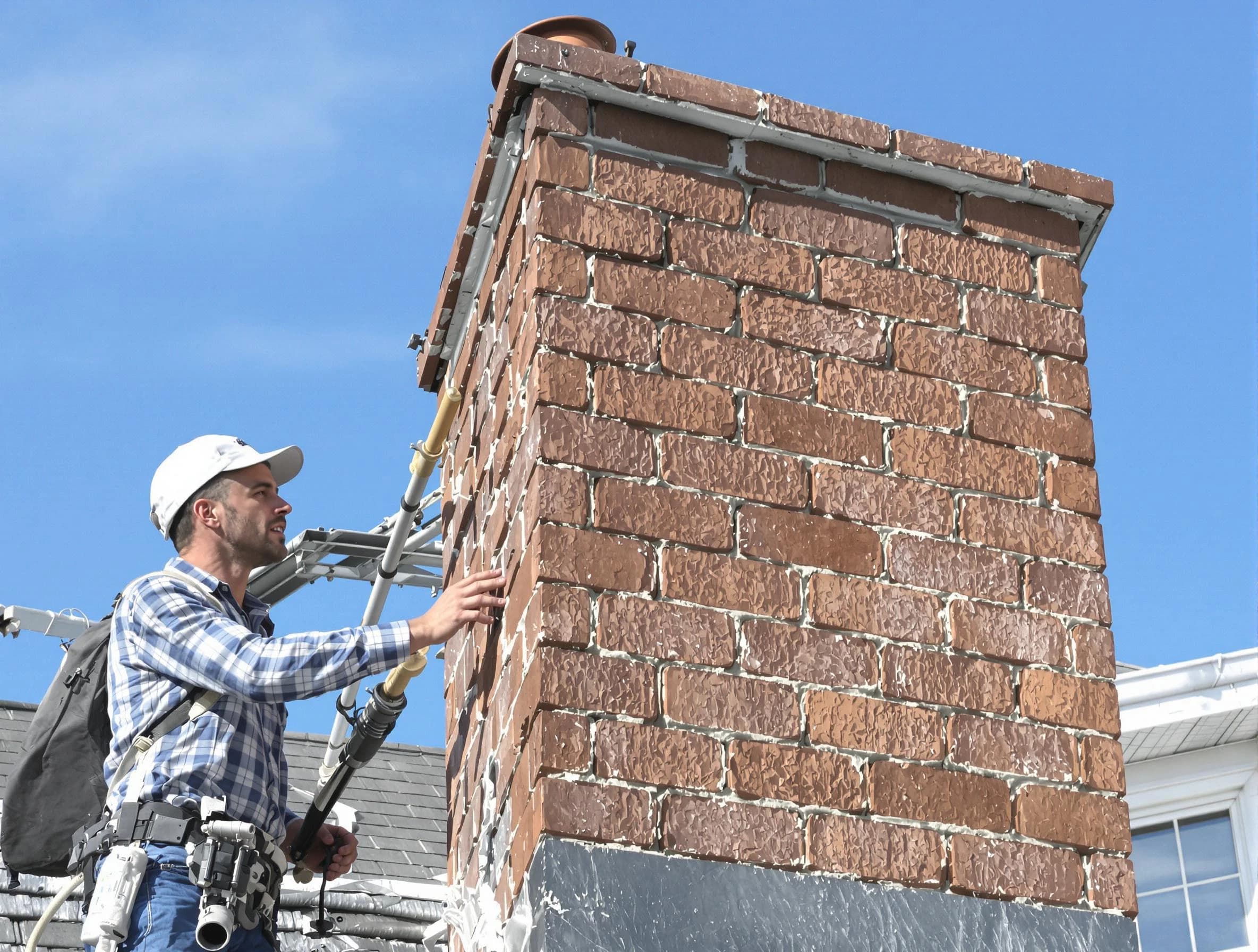 Brickwork for a chimney rebuild by Natick Chimney Sweep in Natick, MA