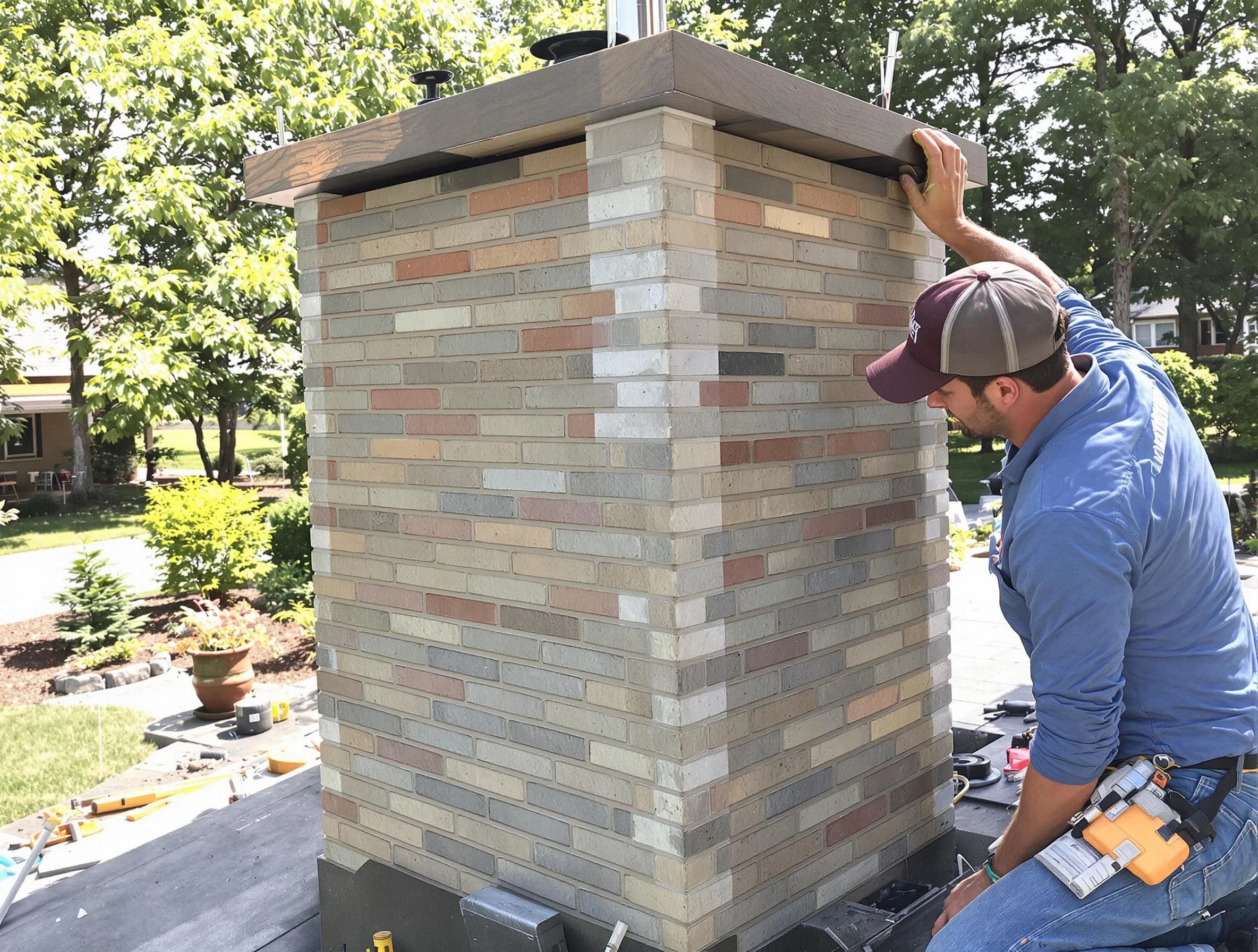 Natick Chimney Sweep completing a modern chimney remodel in Natick, MA