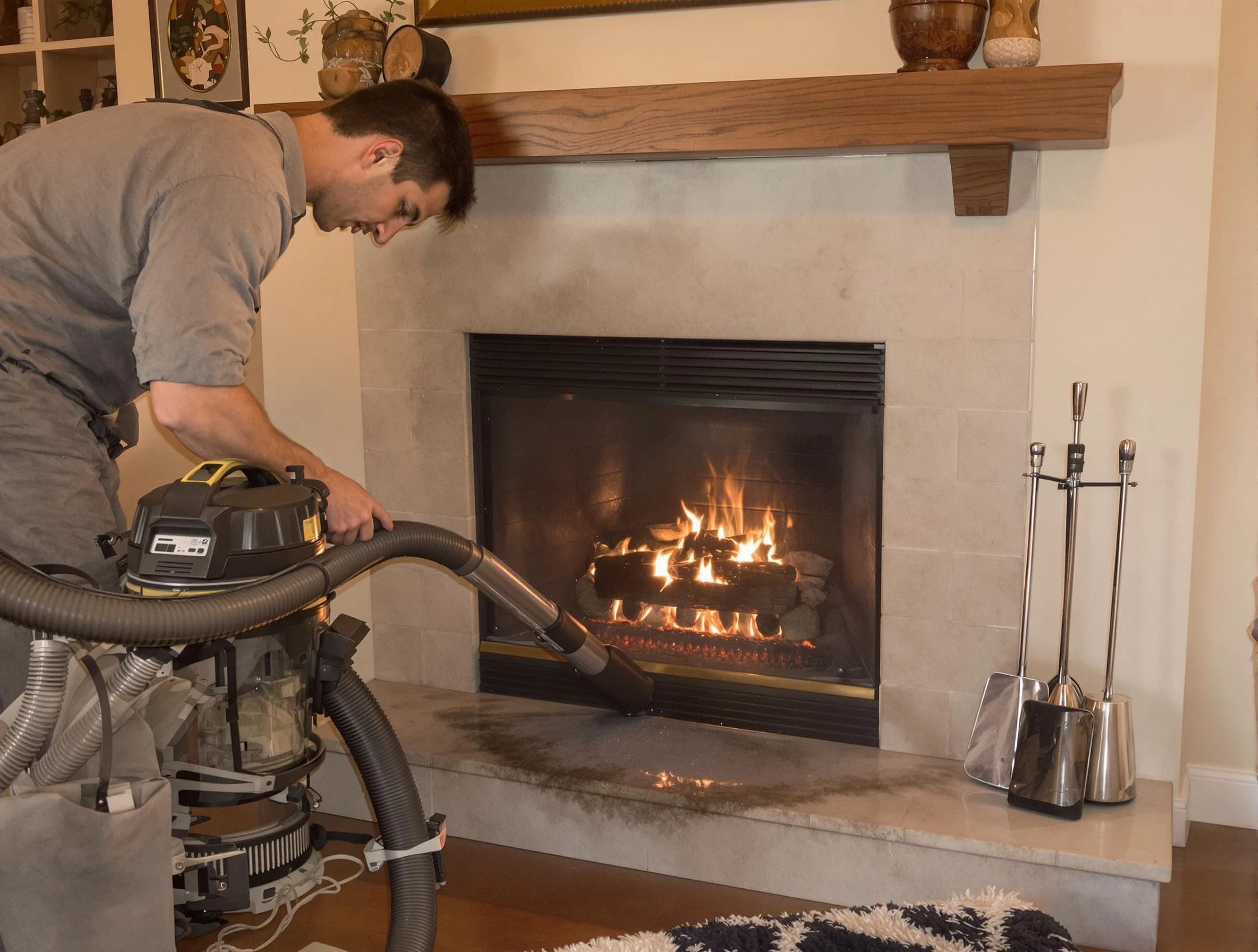 Routine fireplace upkeep by Natick Chimney Sweep in Natick, MA